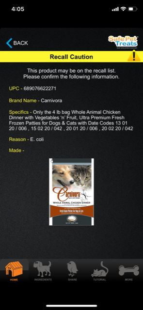 Carnivora_Safe_Pet_Treats_App_Screenshot